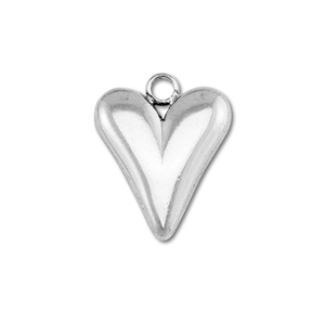 Bedels van Stainless steel Roestvrij staal (RVS) heart Silver