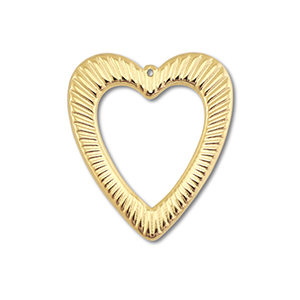 Bedels van Stainless steel Roestvrij staal (RVS) heart Gold