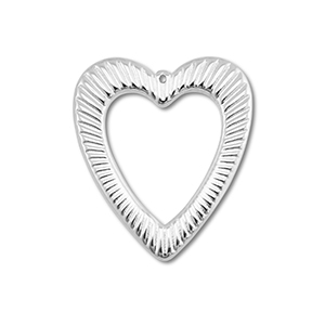 Bedels van Stainless steel Roestvrij staal (RVS) heart Silver