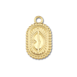 Bedels van Stainless steel Roestvrij staal (RVS) oval with kiss Gold