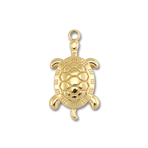 Bedels van Stainless steel Roestvrij staal (RVS) turtle Gold