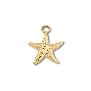 Bedels van Stainless steel Roestvrij staal (RVS) starfish Gold