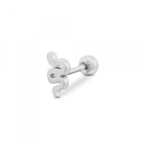 Oorpiercing van Stainless steel Roestvrij staal (RVS) snake Silver