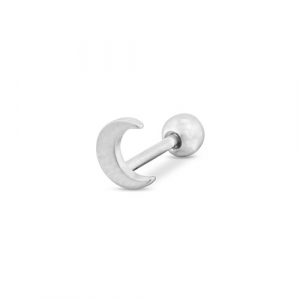 Oorpiercing van Stainless steel Roestvrij staal (RVS) moon Silver