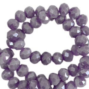 Facet kralen top quality disc 6x4 mm African purple-pearl shine coating