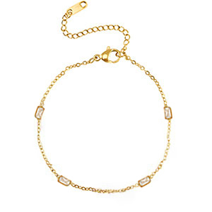 Armbanden van Stainless steel Roestvrij staal (RVS) crystal Gold