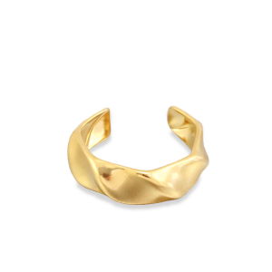 Ringen van Stainless steel Roestvrij staal (RVS) twisted Gold