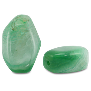 Kralen natuursteen chalcedoon en kwarts irregular Green