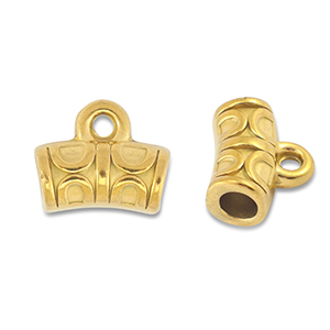 Kralen van Stainless steel Roestvrij staal (RVS) tube with loop Gold