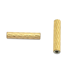 Kralen van Stainless steel Roestvrij staal (RVS) tube 10mm Gold