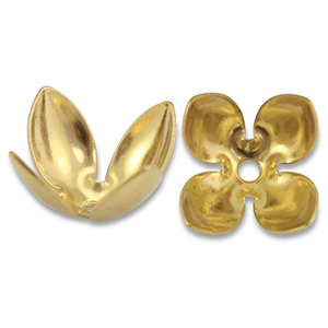 Benodigdheden van Stainless steel Roestvrij staal (RVS) kralenkap flower Gold