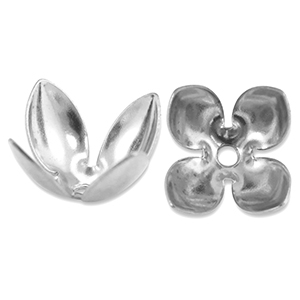 Benodigdheden van Stainless steel Roestvrij staal (RVS) kralenkap flower Silver