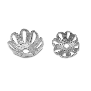 Benodigdheden van Stainless steel Roestvrij staal (RVS) kralenkap flower Silver