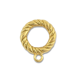 Benodigdheden van Stainless steel Roestvrij staal (RVS) ring with loop Gold