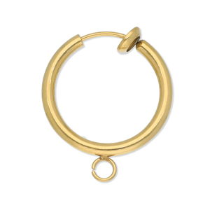 Benodigdheden van Stainless steel Roestvrij staal (RVS) clipoorbellen creolen met oogje 16mm Gold