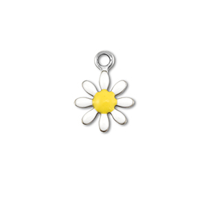 Bedels van Stainless steel Roestvrij staal (RVS) flower Silver-white-yellow