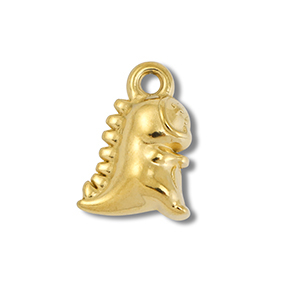 Bedels van Stainless steel Roestvrij staal (RVS) dinosaur Gold