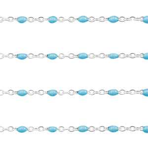 Benodigdheden van Stainless steel Roestvrij staal (RVS) jasseron 1mm Turquoise green-zilver