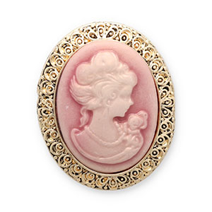 Broches Camee oval Gold-vintage pink