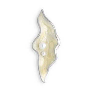 Broches oyster Silver-light beige-white