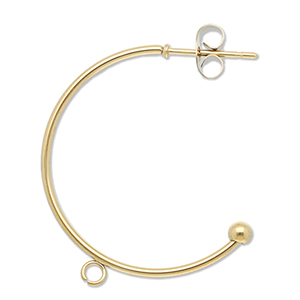 Benodigdheden van Stainless steel Roestvrij staal (RVS) oorbellen creolen with loop Gold