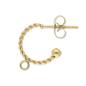 Benodigdheden van Stainless steel Roestvrij staal (RVS) oorbellen creolen twisted with loop Gold