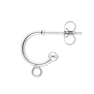 Benodigdheden van Stainless steel Roestvrij staal (RVS) oorbellen creolen with loop Silver