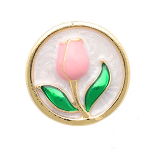 Pins tulip Gold-light pink-green-white