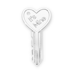 Statement hangers key heart "It's mine" Silver