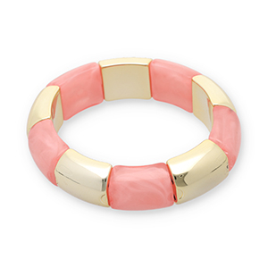 Armbanden resin Gold-pink