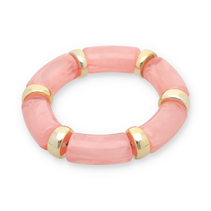 Armbanden resin Gold-pink