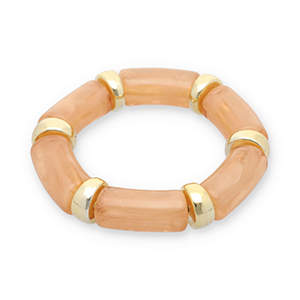 Armbanden resin Gold-terracotta rose