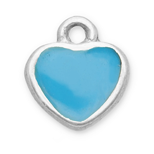 Bedels van Stainless steel Roestvrij staal (RVS) heart Silver-blue