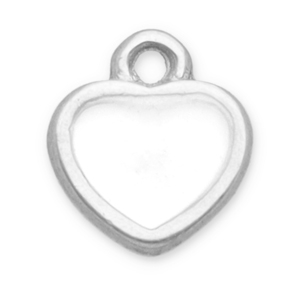Bedels van Stainless steel Roestvrij staal (RVS) heart Silver-white