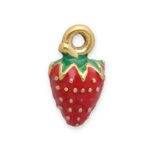Bedels van Stainless steel Roestvrij staal (RVS) strawberry Gold-red-green