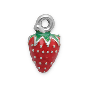 Bedels van Stainless steel Roestvrij staal (RVS) strawberry Silver-red-green
