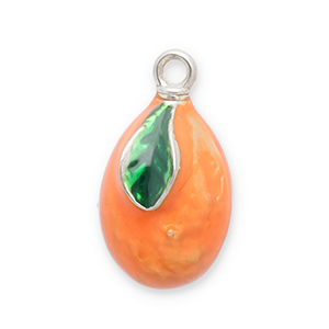 Bedels van Stainless steel Roestvrij staal (RVS) kumquat Silver-orange-green
