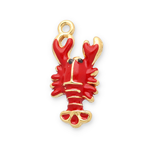 Bedels van Stainless steel Roestvrij staal (RVS) lobster Gold-red-black