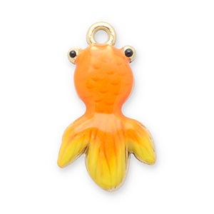 Bedels van Stainless steel Roestvrij staal (RVS) fish Gold-orange-yellow