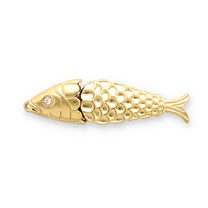 Bedels van Stainless steel Roestvrij staal (RVS) fish Gold-transparent