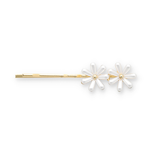 Haaraccessoires schuifspeld daisies Gold-white