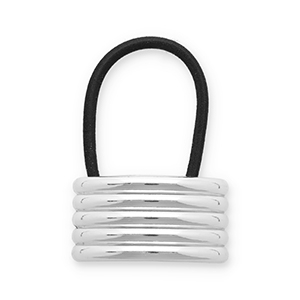 Haaraccessoires haarelastiek met metaal Silver-black