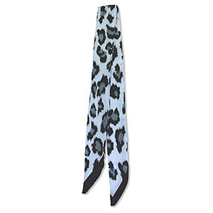 Bandana sjaal with leopard print Ice blue-black-grey