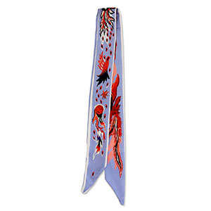 Bandana sjaal with phoenix Sky blue-red-off white