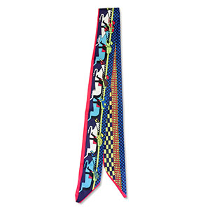 Bandana sjaal with horses Blue-red-yellow