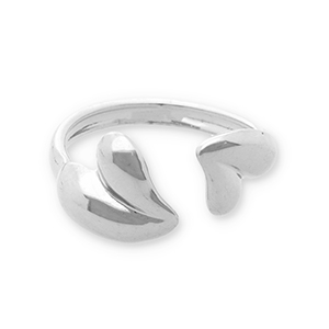 Ringen van Stainless steel Roestvrij staal (RVS) hearts Silver