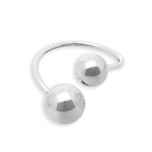 Ringen van Stainless steel Roestvrij staal (RVS) spheres Silver