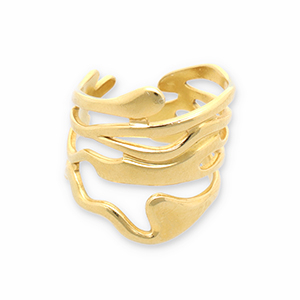 Ringen van Stainless steel Roestvrij staal (RVS) Gold
