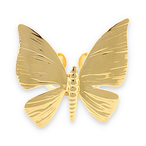 Ringen van Stainless steel Roestvrij staal (RVS) butterfly Gold