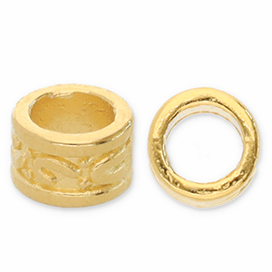 Metaal kralen DQ tube Goud (nikkelvrij)